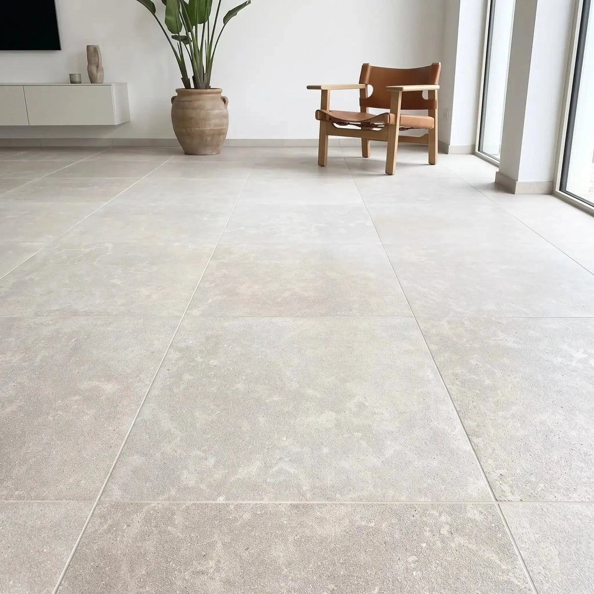 Sinai Pearl limestone floor in Saint-Étienne