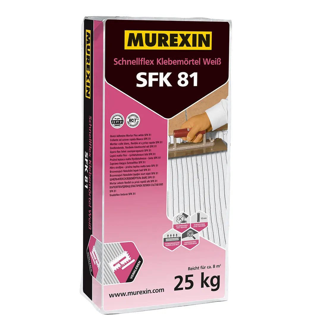 Mortier colle flexible blanc prise rapide - MUREXIN SFK 81 (25 kg)