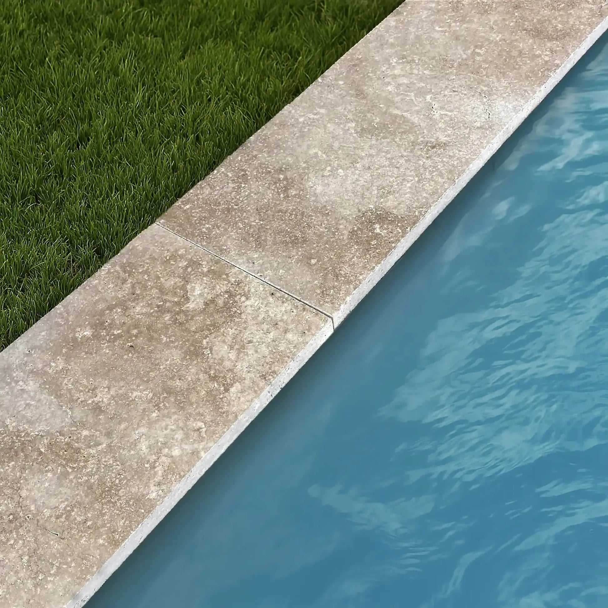 Margelle en TRAVERTIN MIX - Bords droits - Minéral Pierre Naturelle