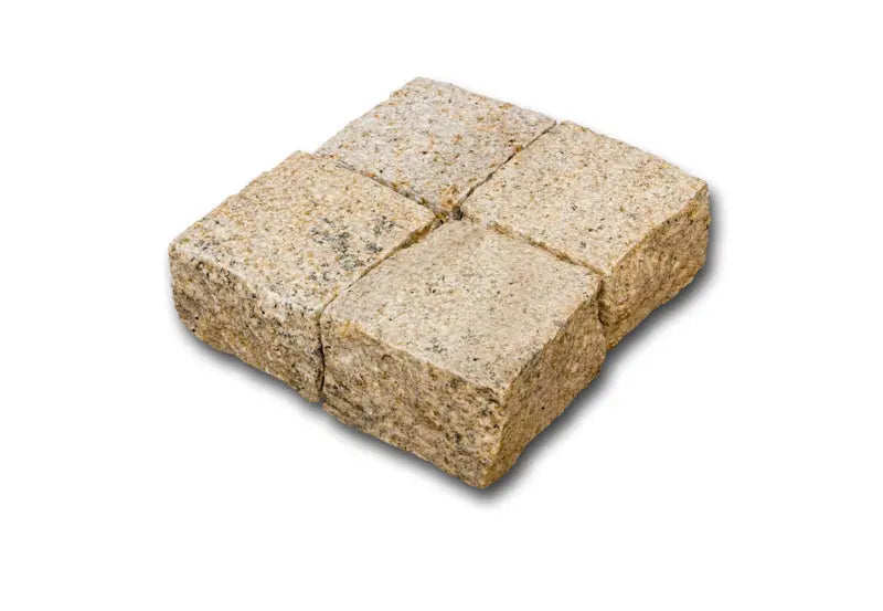 Pavé en granit JAUNE SAVANE Bouchardé - Minéral Pierre Naturelle