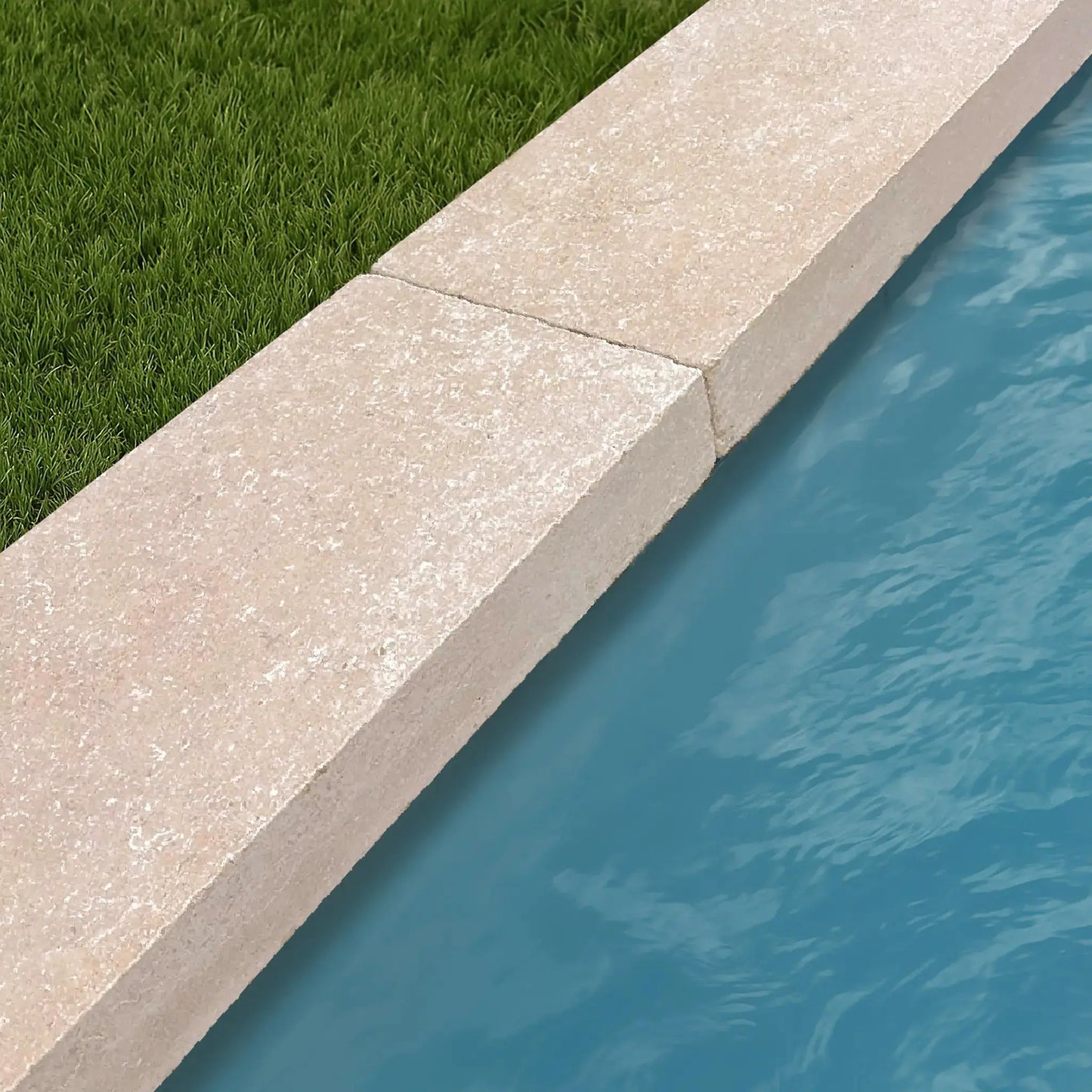 Margelle en pierre calcaire SINAI PEARL - Épaisseur 6 à 8 cm - Minéral Pierre Naturelle