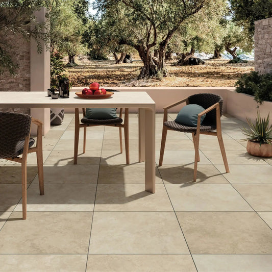 Grès cérame effet pierre TRAVERTIN RUSTIC - Minéral Pierre Naturelle