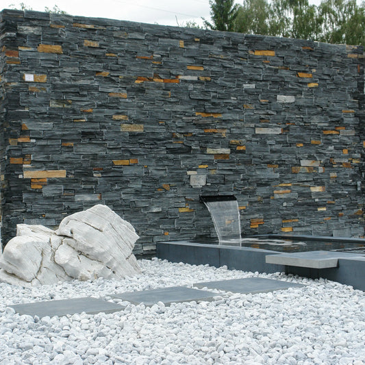 Parement en ARDOISE - Préassemblé + Angles - Minéral Pierre Naturelle