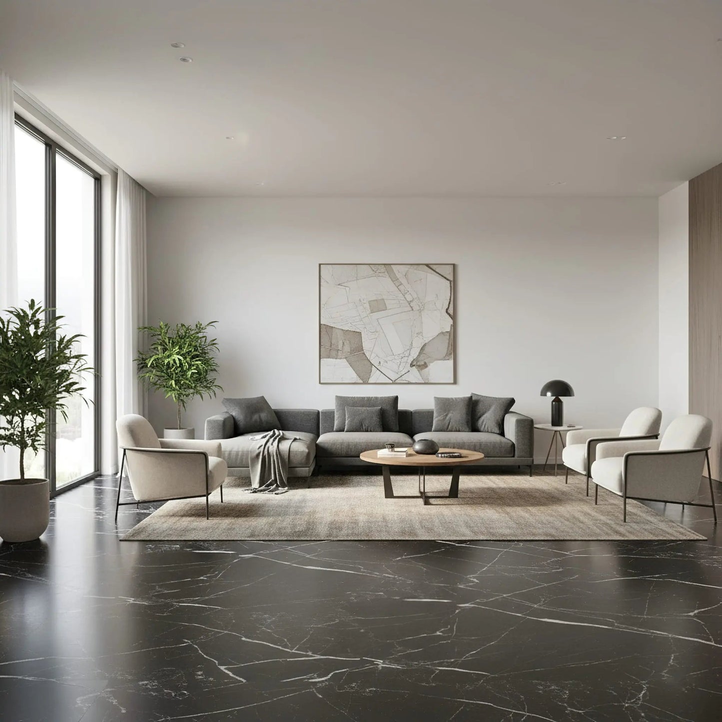 Dallage en marbre NOIR MARQUINA