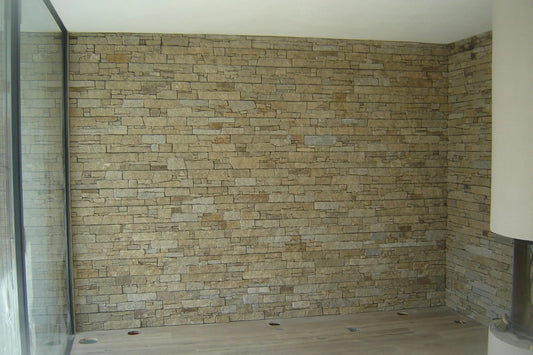 Parement GRANIT BEIGE - Préassemblé + Angles - Minéral Pierre Naturelle