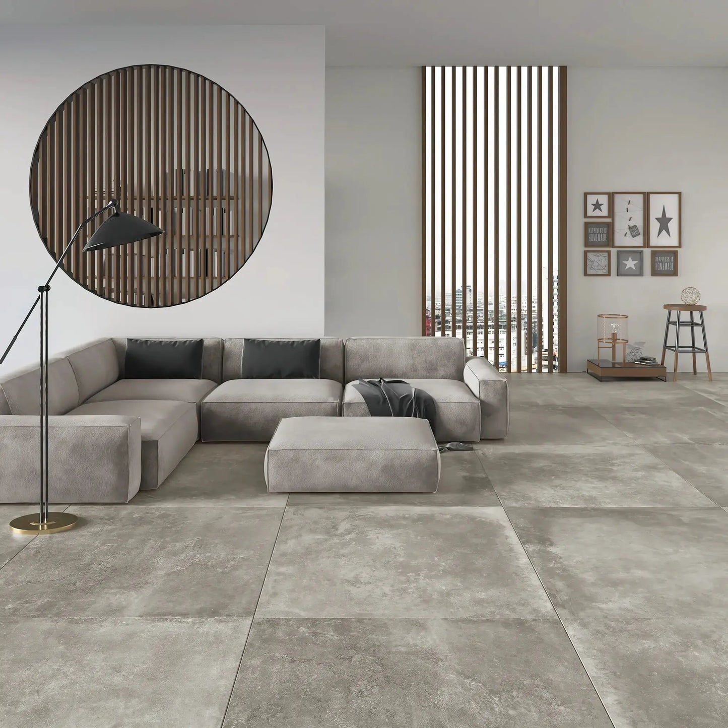 Carrelage effet béton PEARL - 60 x 60 cm Minéral pierre naturelle