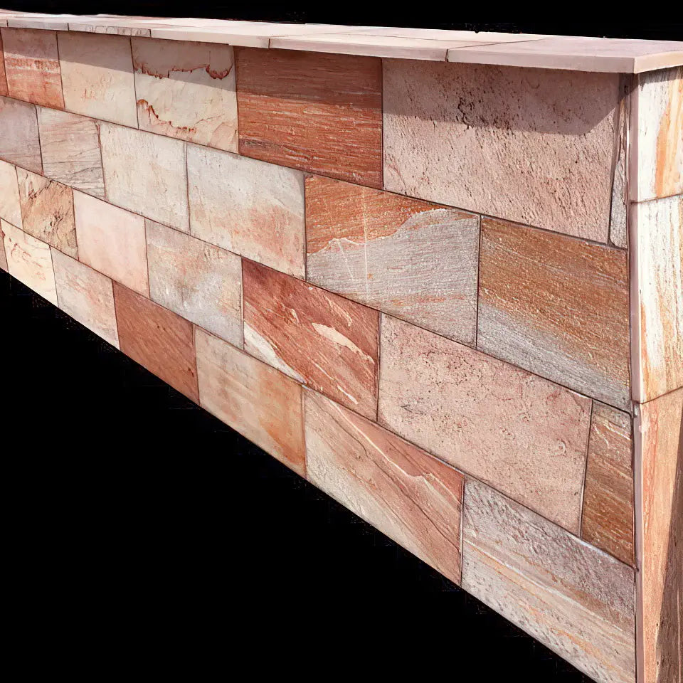 Dallage en QUARTZITE CORAL PINK Minéral pierre naturelle