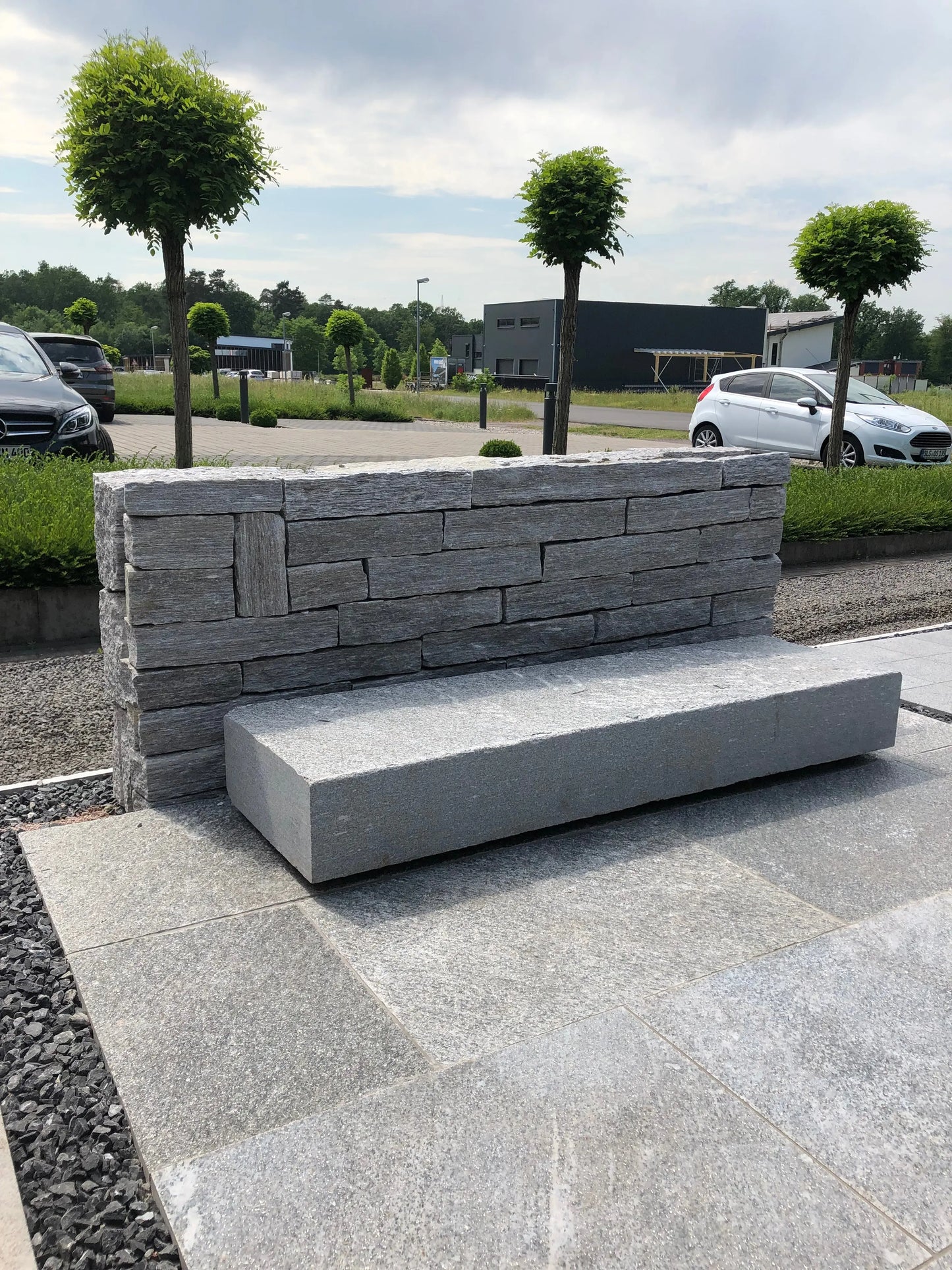Dallage en Gneiss ALPINA WHITE Brossé - Minéral Pierre Naturelle