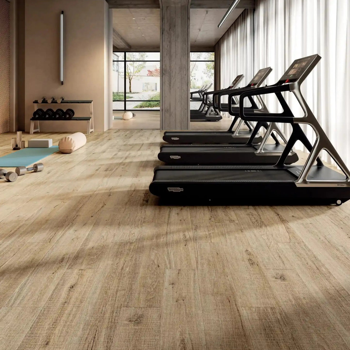 Grès cérame effet bois HAZELNUT RAW Minéral pierre naturelle