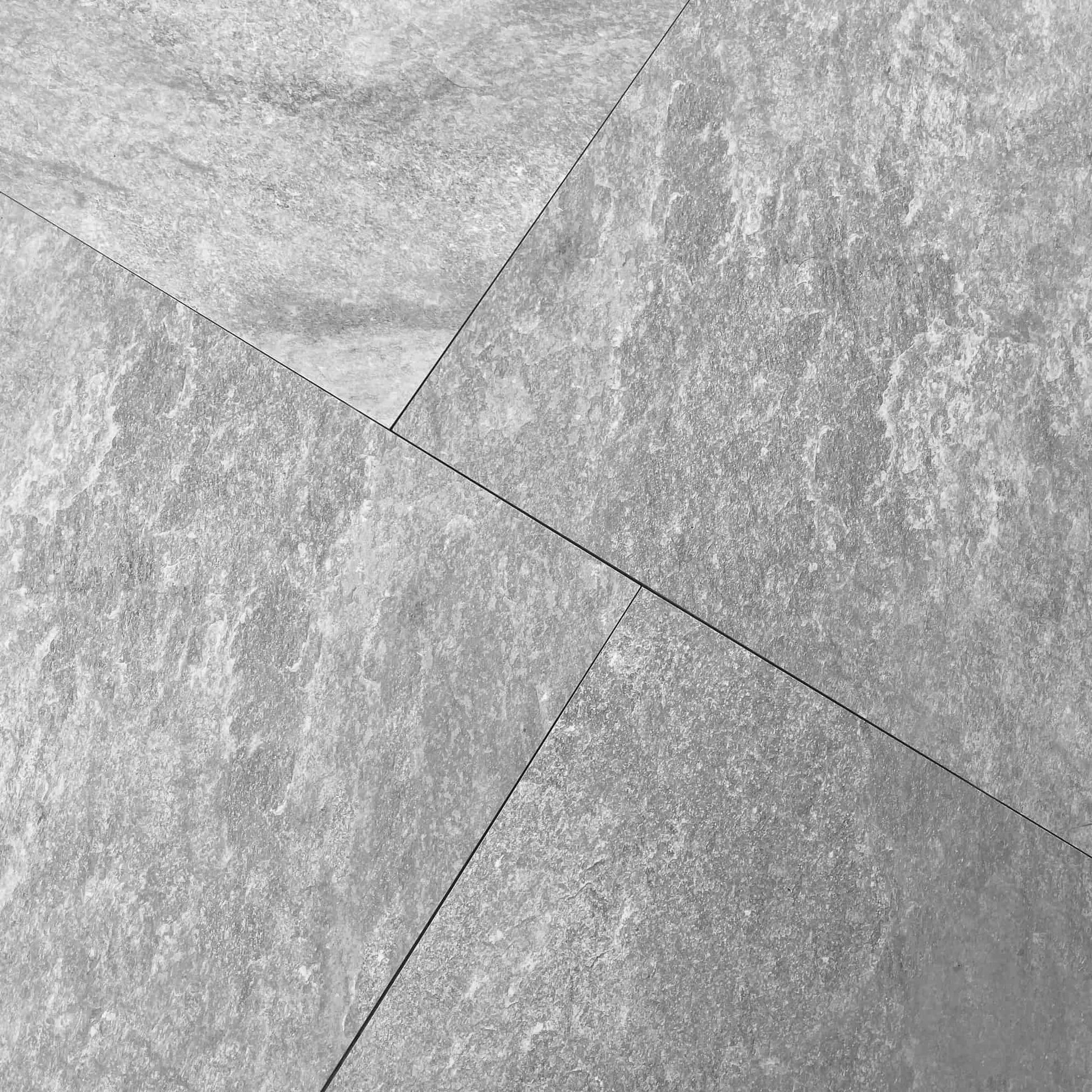 Grès cérame effet pierre QUARTZIT DARK - 60 x 60 x 2 cm - Minéral Pierre Naturelle