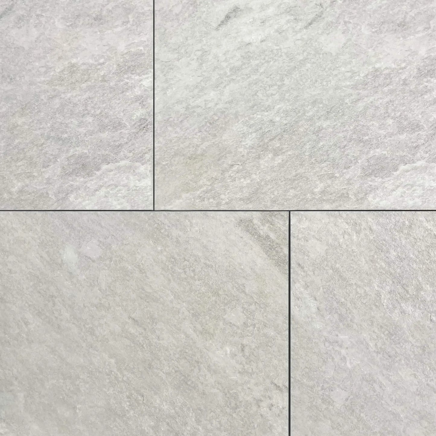 Grès cérame effet pierre QUARTZIT LIGHT GREY - 60 x 60 x 2 cm
