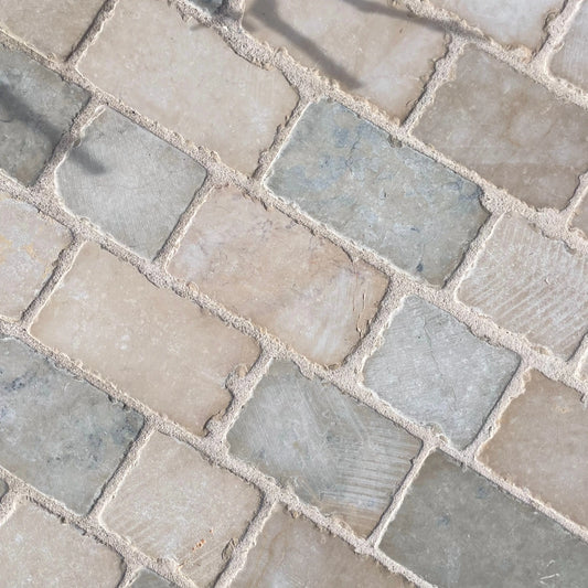 Pavé en pierre calcaire ALMENDRA MIX 3 formats - Minéral Pierre Naturelle