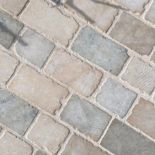 Pavé en pierre calcaire ALMENDRA MIX 3 formats - Minéral Pierre Naturelle