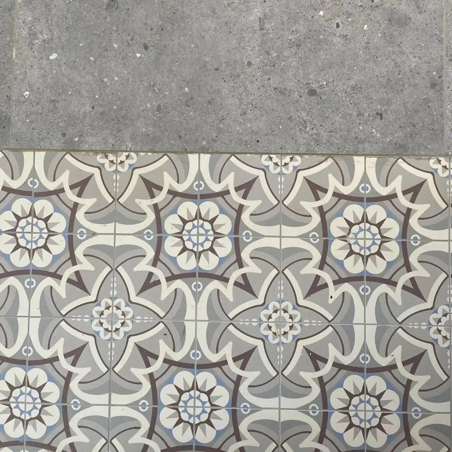Carrelage effet carreau de ciment ancien BASIL Minéral pierre naturelle