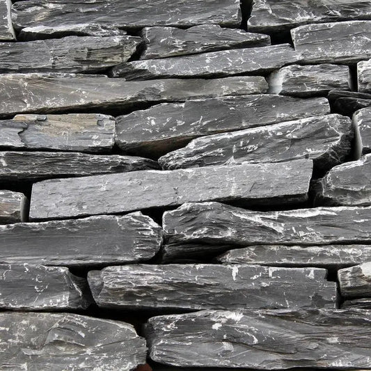 Moellon pour mur sec en SCHISTE BLACK SLATE AZUL - Minéral Pierre Naturelle
