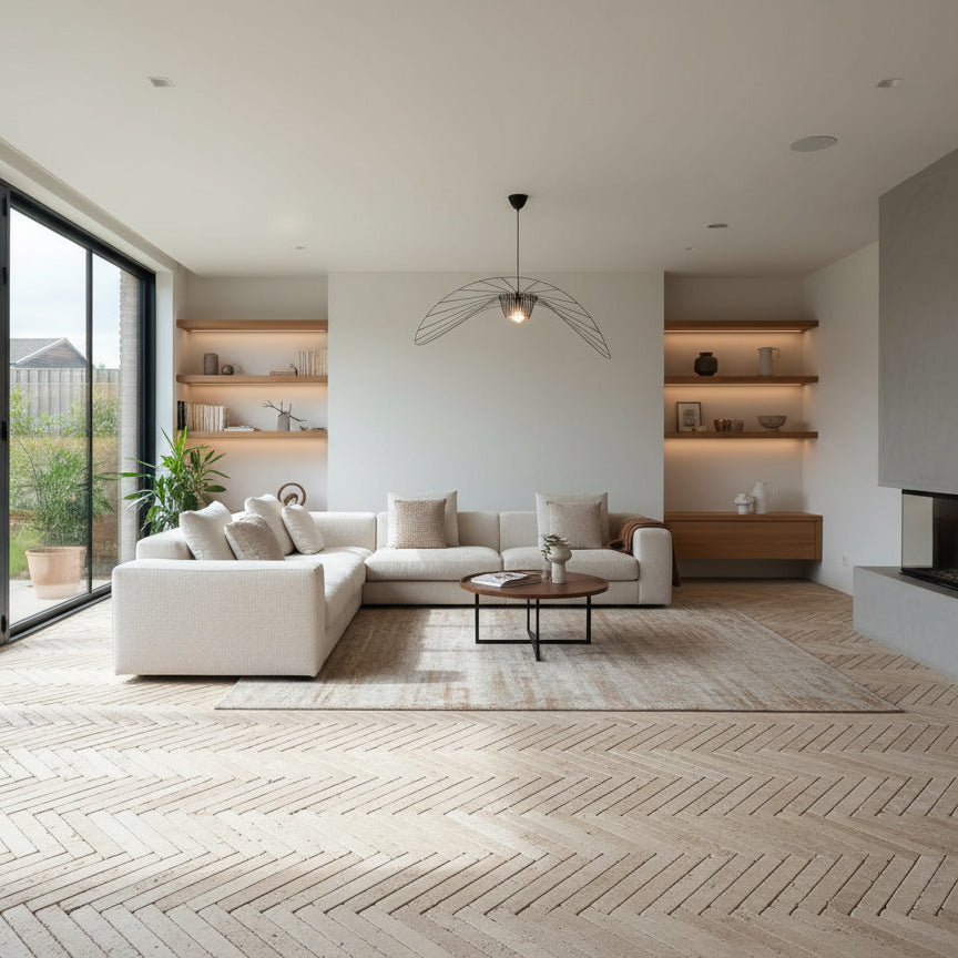 Dallage chevron en pierre calcaire ANTICA