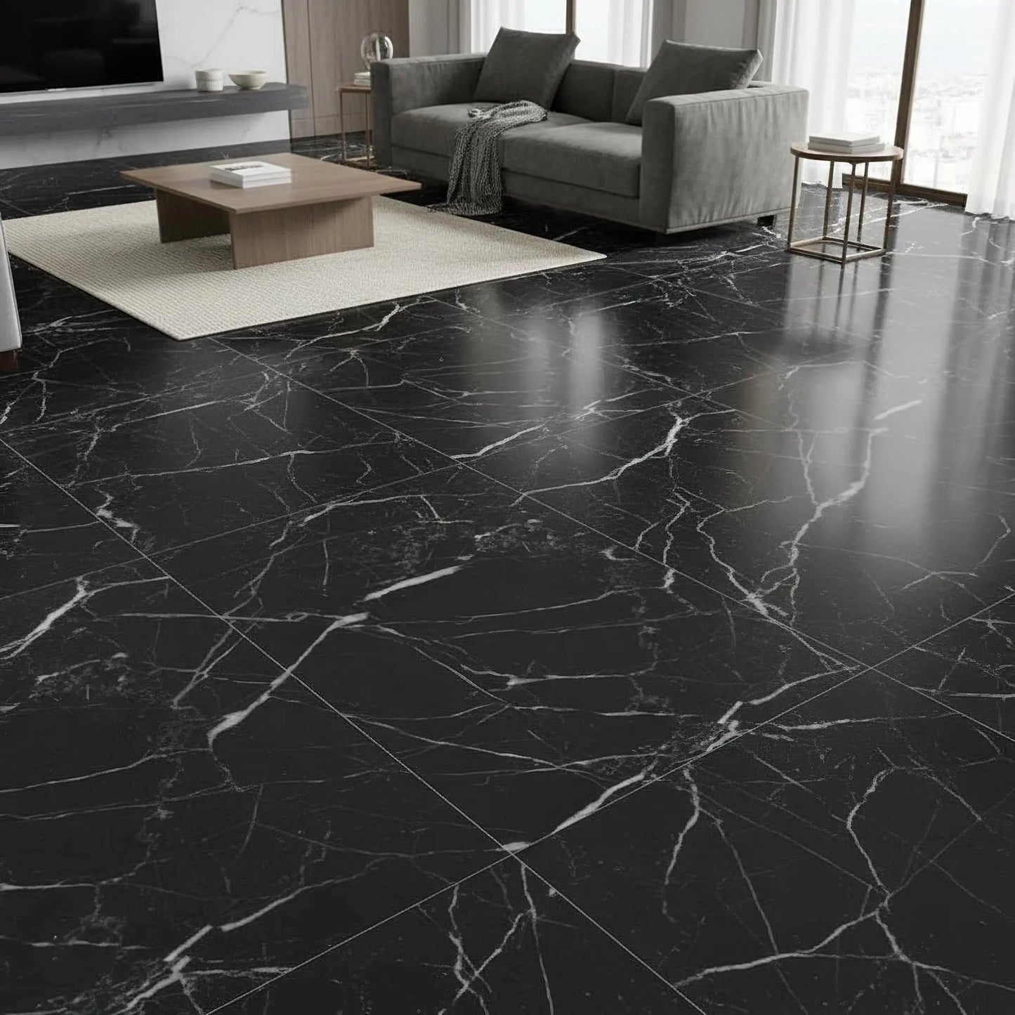 Dallage en marbre NOIR MARQUINA