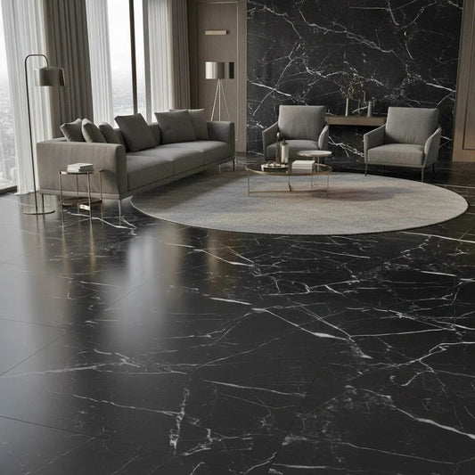 Dallage en marbre NOIR MARQUINA