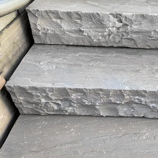 Bloc marche en grès KANDLA GREY Minéral pierre naturelle