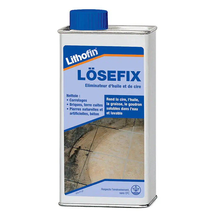 Eliminateur de tâches tenaces : huile,cire, graisse, goudron, peinture et colle - LITHOFIN L 1 L - Minéral Pierre Naturelle