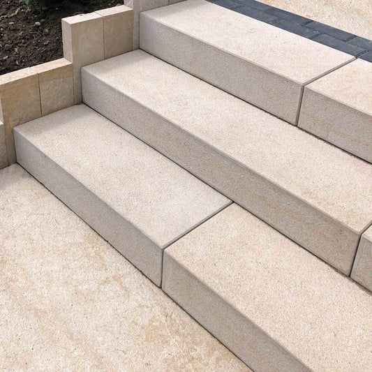 Marche bloc en pierre calcaire ALMENDRA - Minéral Pierre Naturelle