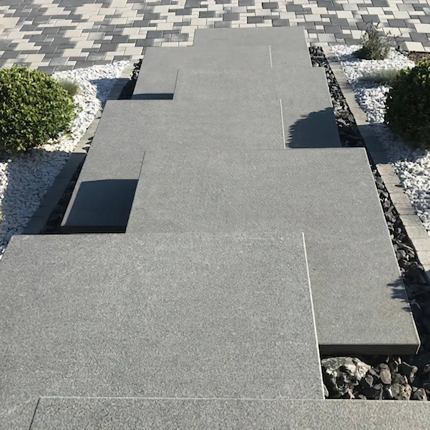 Marche suspendue en granit KURU DARK Minéral pierre naturelle