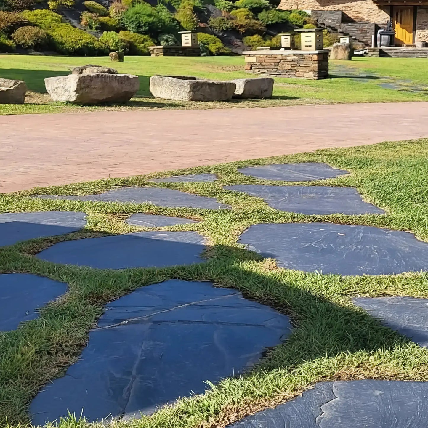 Pas japonais irrégulier en ARDOISE Minéral pierre naturelle