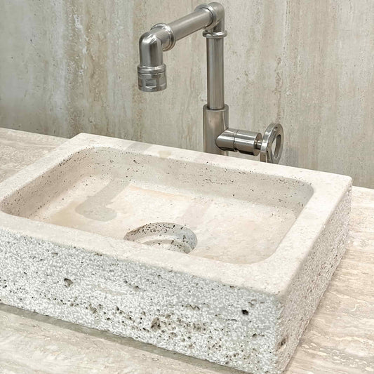 Travertin ROMAIN VEIN CUT adouci non rebouché - Minéral Pierre Naturelle