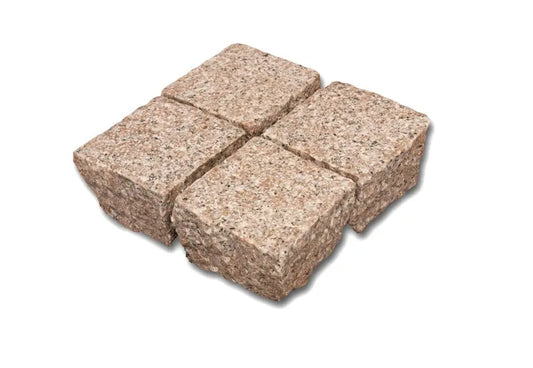 Pavé en granit ROSA DORA bouchardé - Minéral Pierre Naturelle