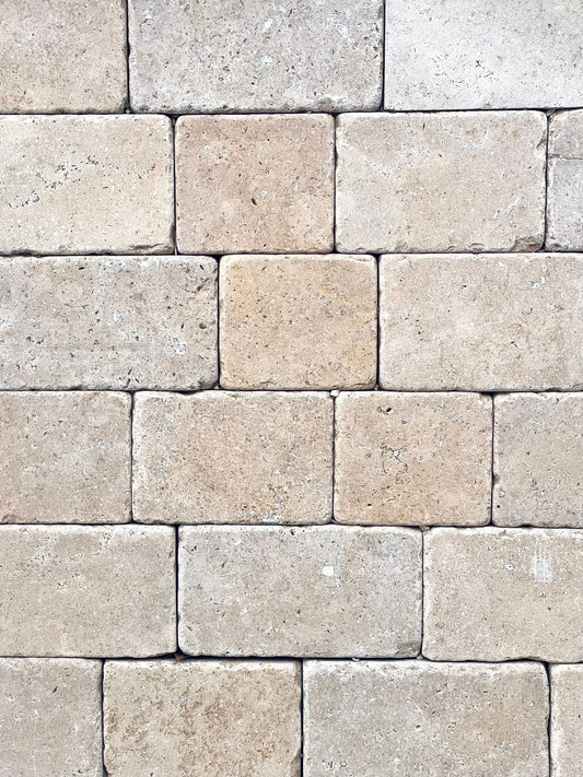 Pavé en pierre calcaire SINAI PEARL - Minéral Pierre Naturelle