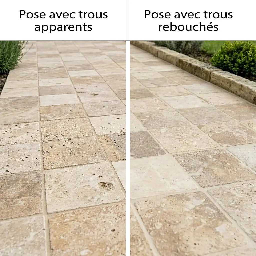 Pavé en TRAVERTIN RUSTIC MIX Minéral pierre naturelle