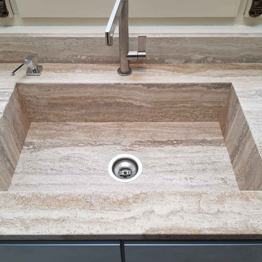 Travertin ROMAIN VEIN CUT adouci rebouché - Minéral Pierre Naturelle