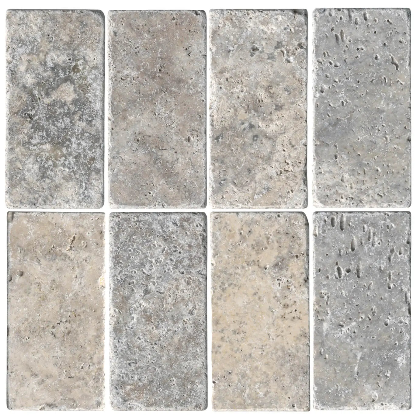 Pavé en TRAVERTIN SILVER - Minéral Pierre Naturelle