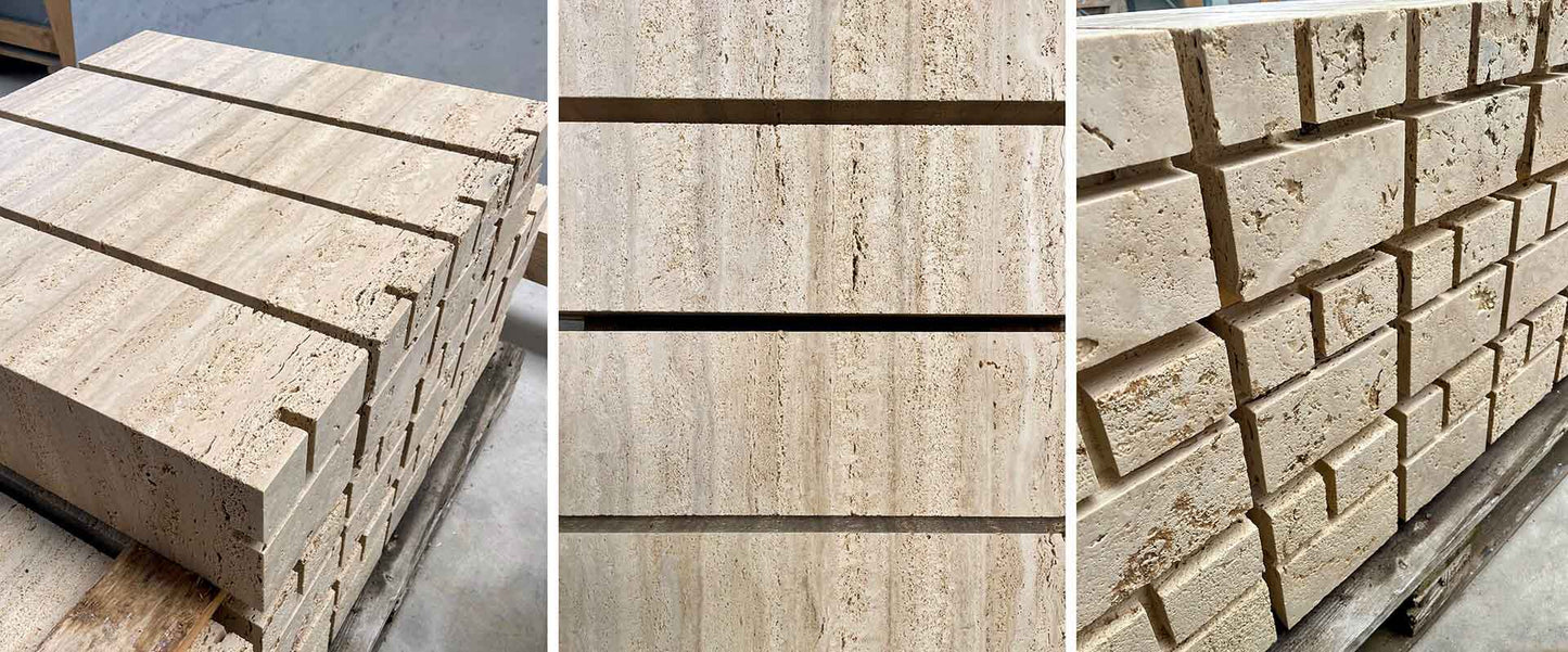 Travertin ROMAIN VEIN CUT adouci non rebouché - Minéral Pierre Naturelle