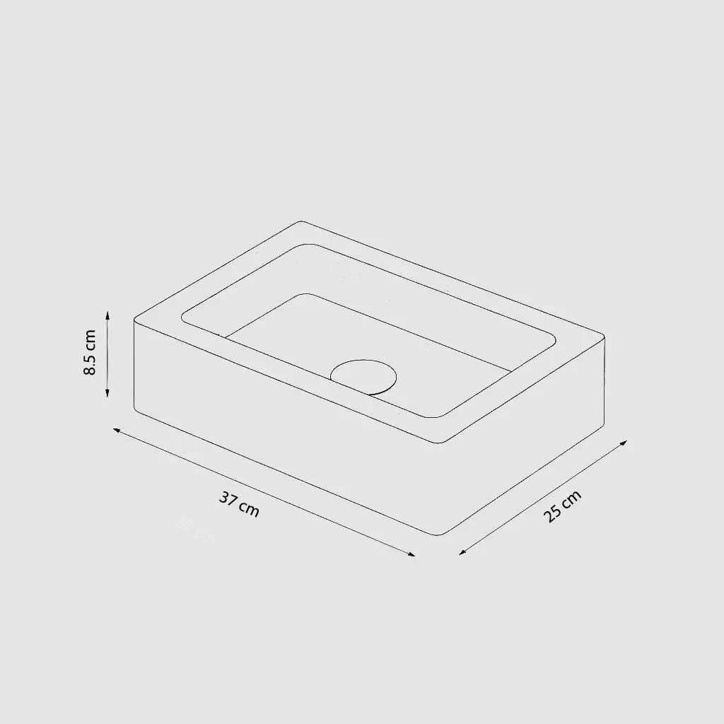 Vasque rectangulaire en TRAVERTIN ROMAIN