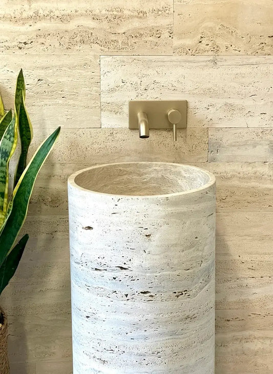 Vasque sur pied en TRAVERTIN ROMAIN