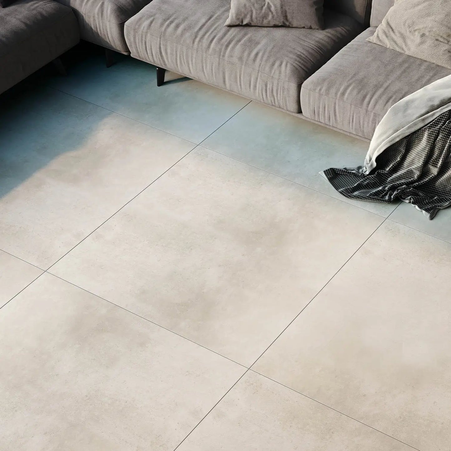 Grès cérame effet béton VISTA BEIGE - 60 x 60 x 2 cm - Minéral Pierre Naturelle