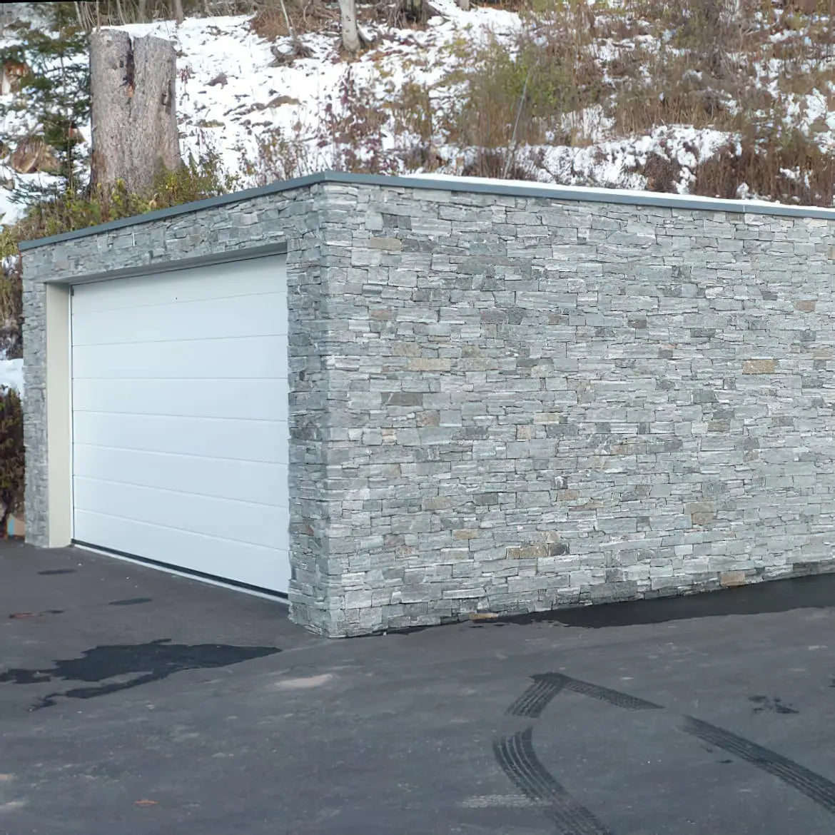 Parement en granit MOUNTAIN GREY - Préassemblé + Angles - Minéral Pierre Naturelle