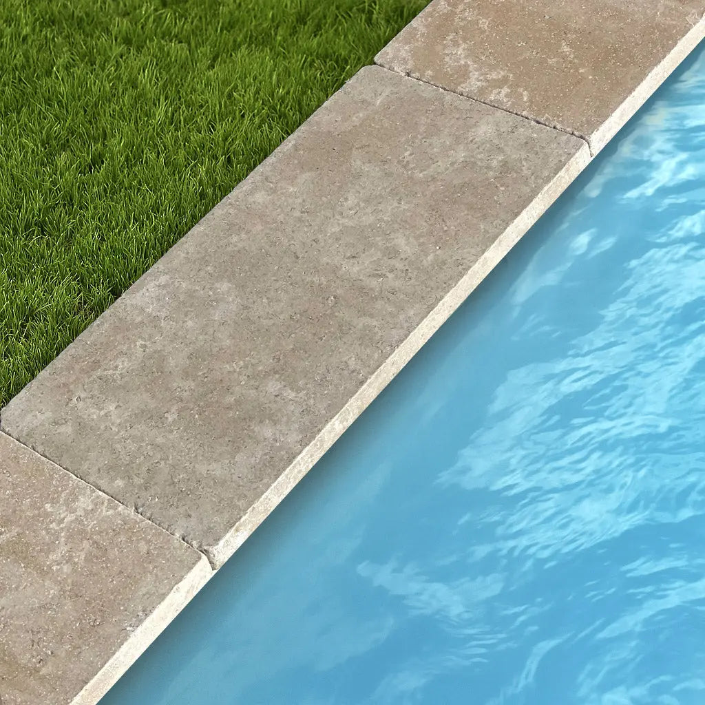 Sinai Pearl limestone pool copings in Beaune