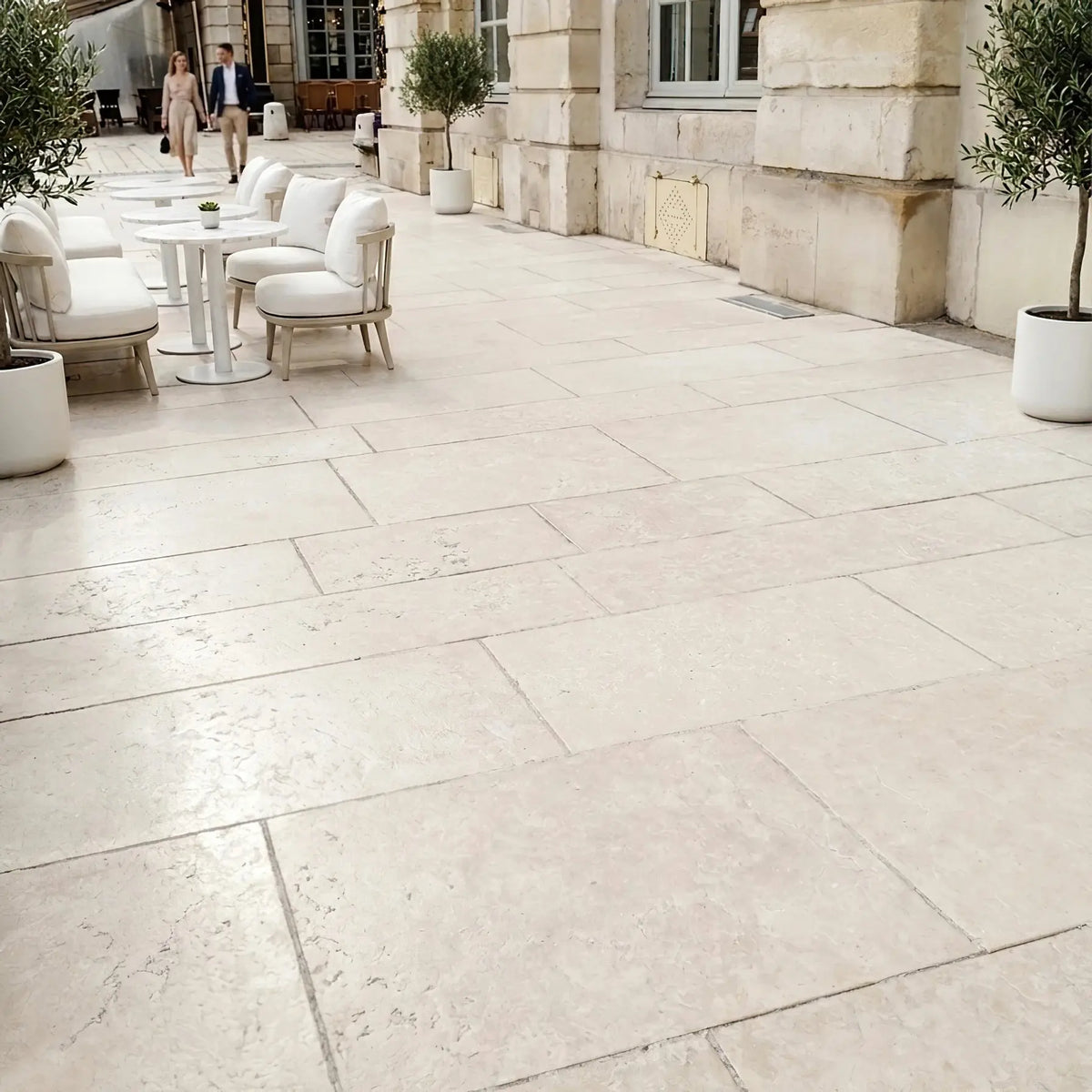 Terrasse en pierre calcaire Saint Valmier à Toul