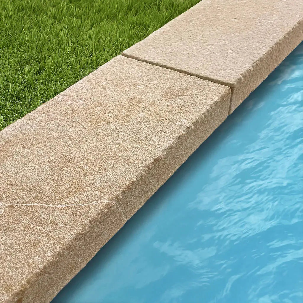 Margelle en pierre calcaire ALMENDRA - Épaisseur 8 cm Minéral pierre naturelle