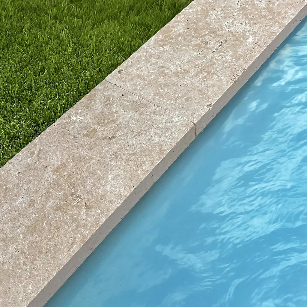 Margelle en TRAVERTIN MIX - Épaisseur 5 cm Minéral pierre naturelle