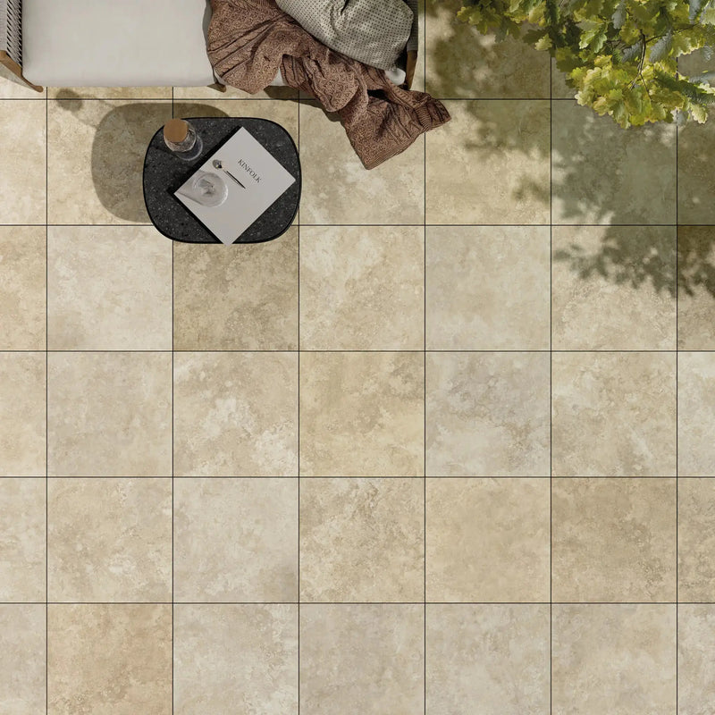 Grès cérame effet pierre TRAVERTIN RUSTIC - Minéral Pierre Naturelle