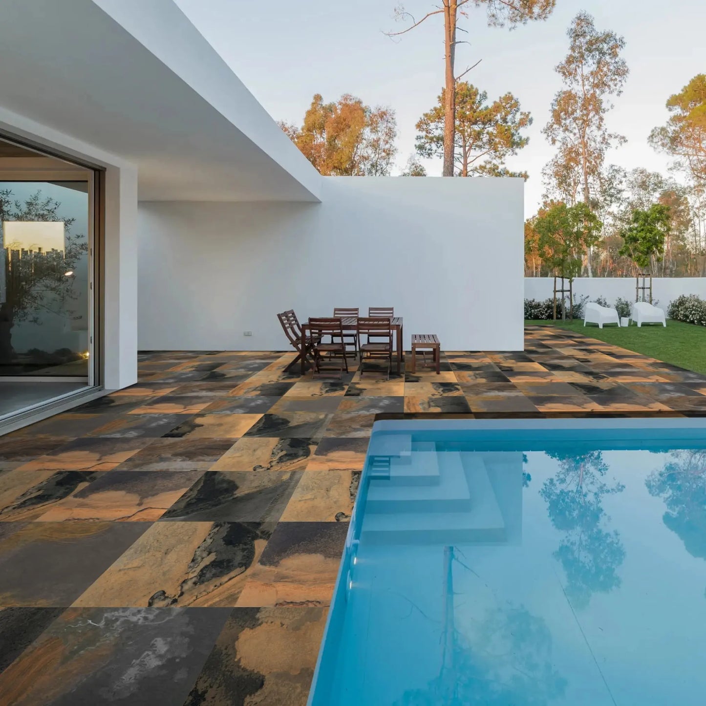 Carrelage extérieur effet pierre ARIZONA - 60 x 60 x 2 cm Minéral pierre naturelle