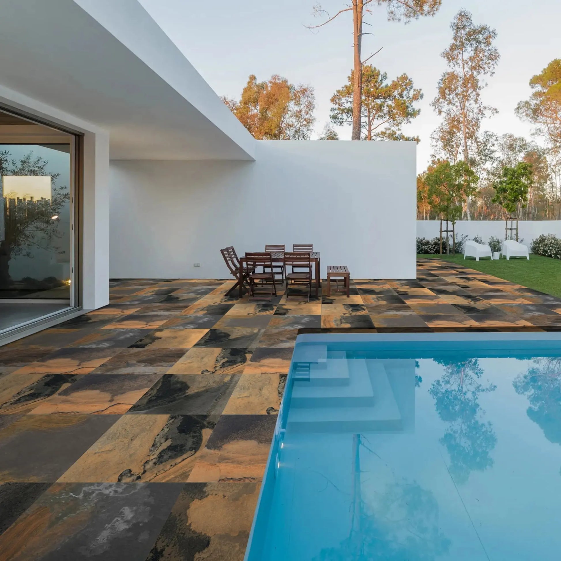 Carrelage extérieur effet pierre ARIZONA - 60 x 60 x 2 cm Minéral pierre naturelle