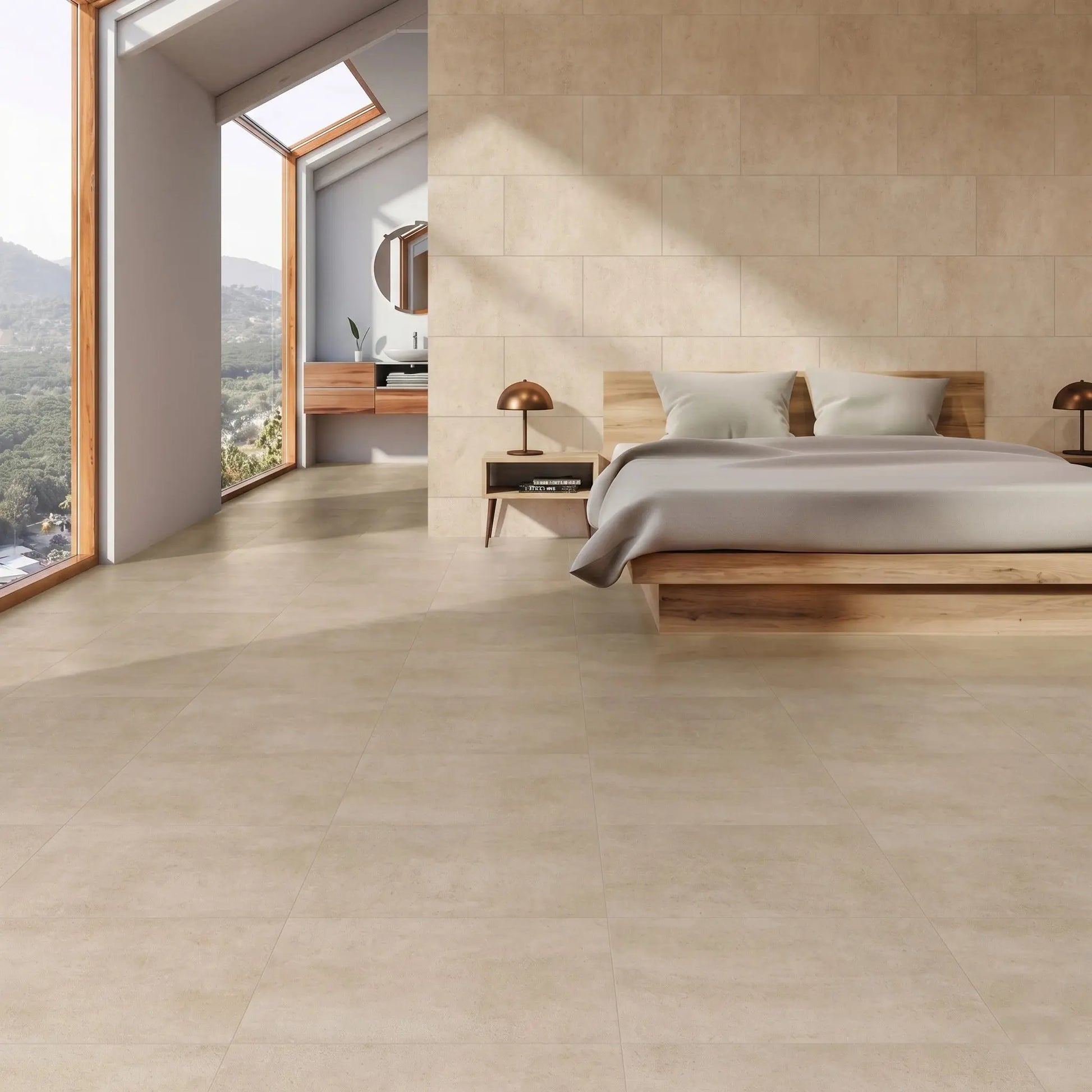Carrelage effet béton AURA DUNE - 60 x 60 cm Minéral pierre naturelle