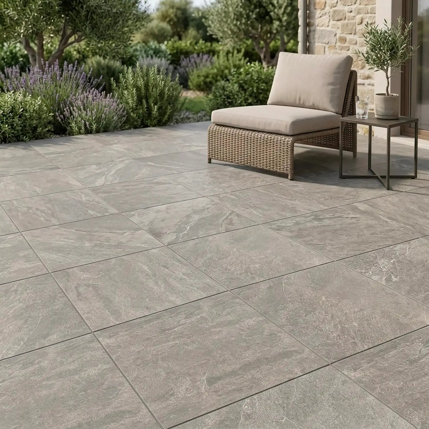 Carrelage extérieur effet pierre QUARTZITE AVOCADO - 60 x 60 x 2 cm Minéral pierre naturelle