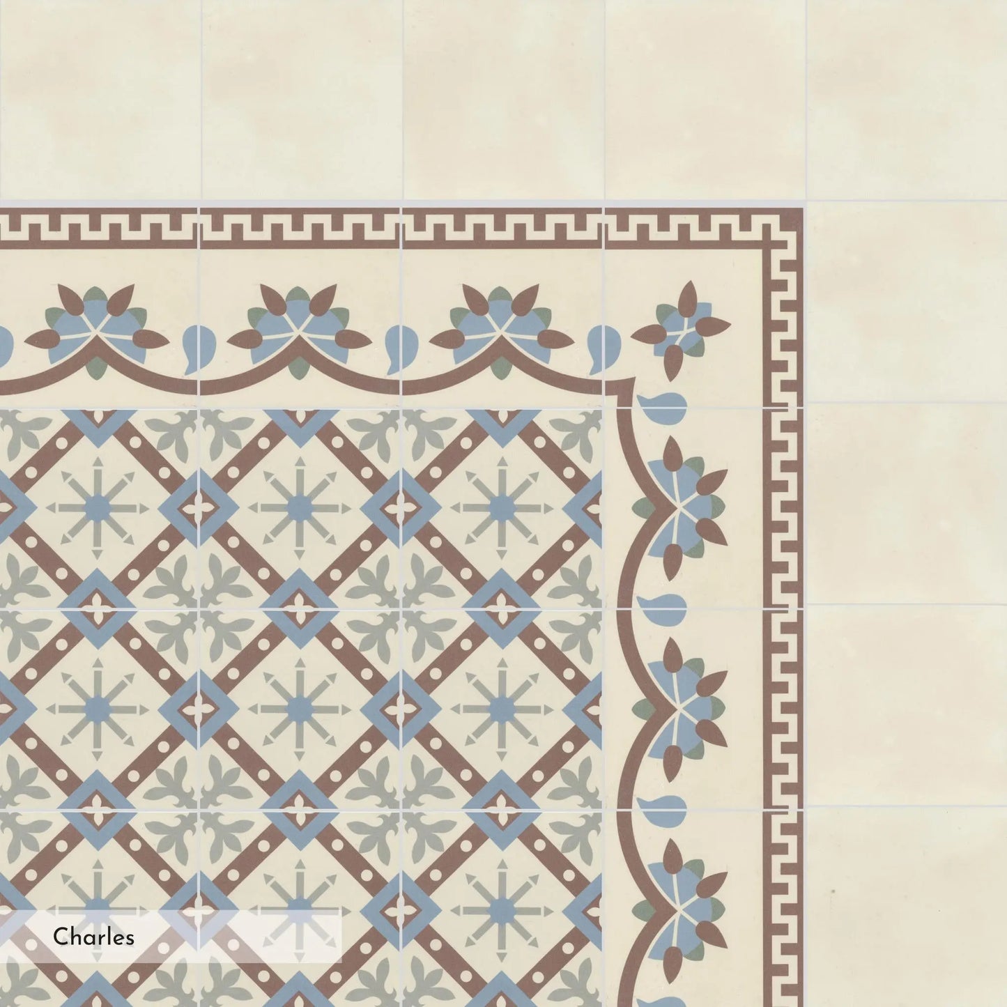 Carrelage effet carreau de ciment ancien CHARLES Minéral pierre naturelle