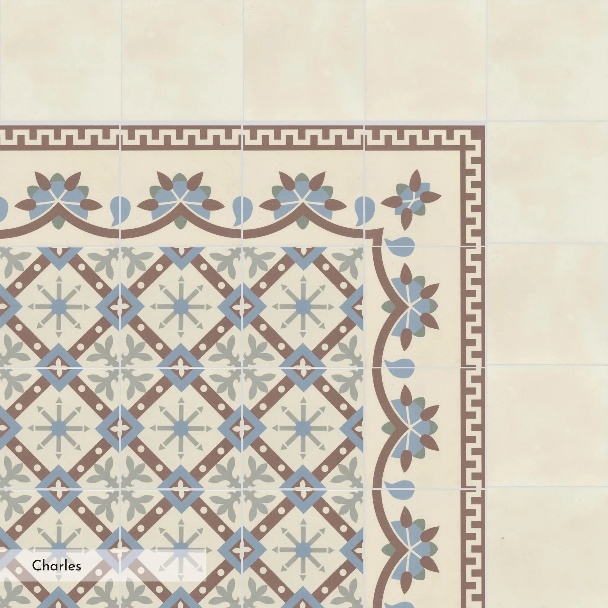 Carrelage effet carreau de ciment ancien CHARLES Minéral pierre naturelle