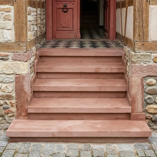Marche d'escalier en GRÈS DES VOSGES Minéral pierre naturelle